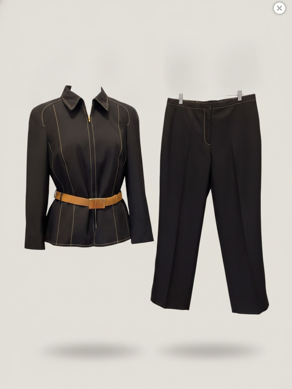 Rena Lange Black Zip Jacket and Pants